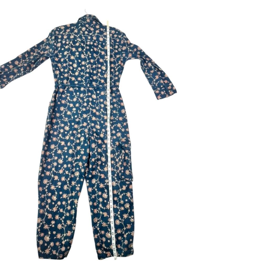 Future Collective x Jenny K. Lopez Floral Utility Jumpsuit Denim Blue Size 6 - Picture 10 of 15